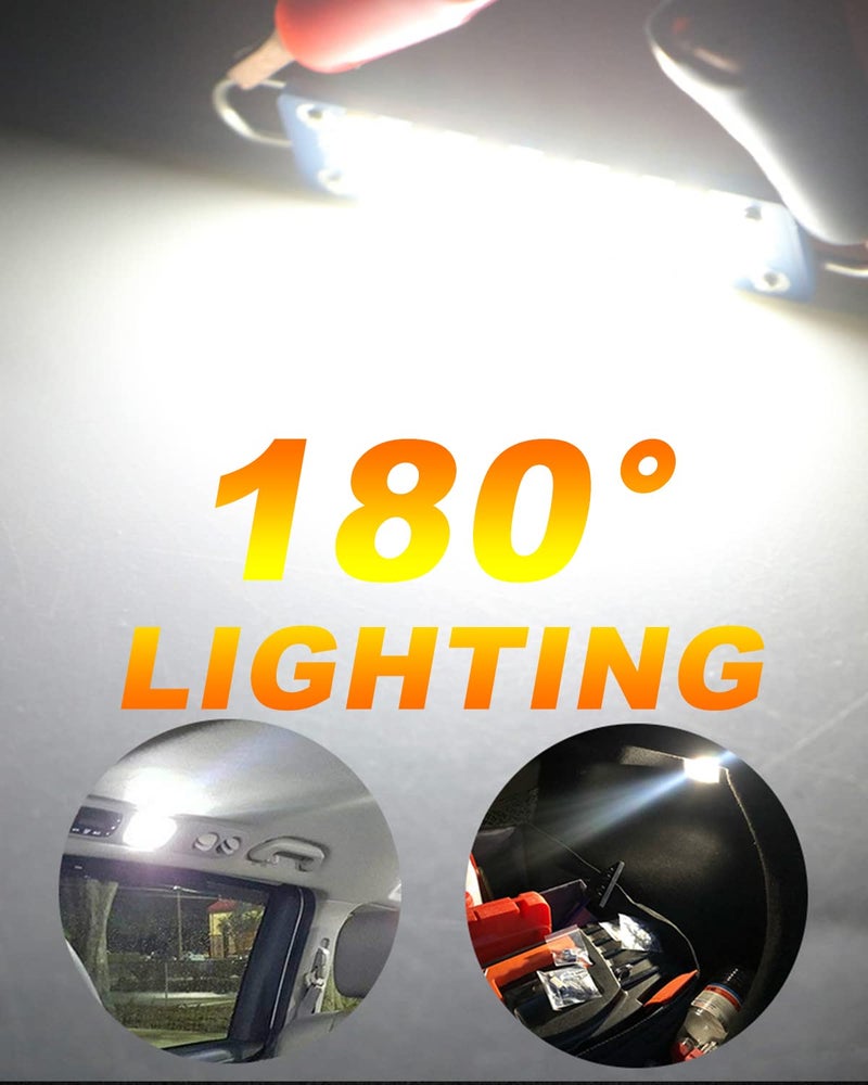QasimLed 44MM 1.73" Car Rigid Loop Festoon Led Bulb 2016 Chip Super Bright 211-2 212-2 561 578 Reading Dome Lamps Cargo/Trunk Lights AC/DC 12V White,Pack of 4 - Image 5